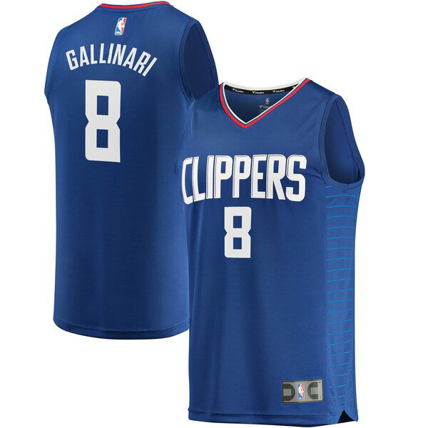 Maillot Los Angeles Clippers Homme Danilo Gallinari 8 Icon Edition Bleu